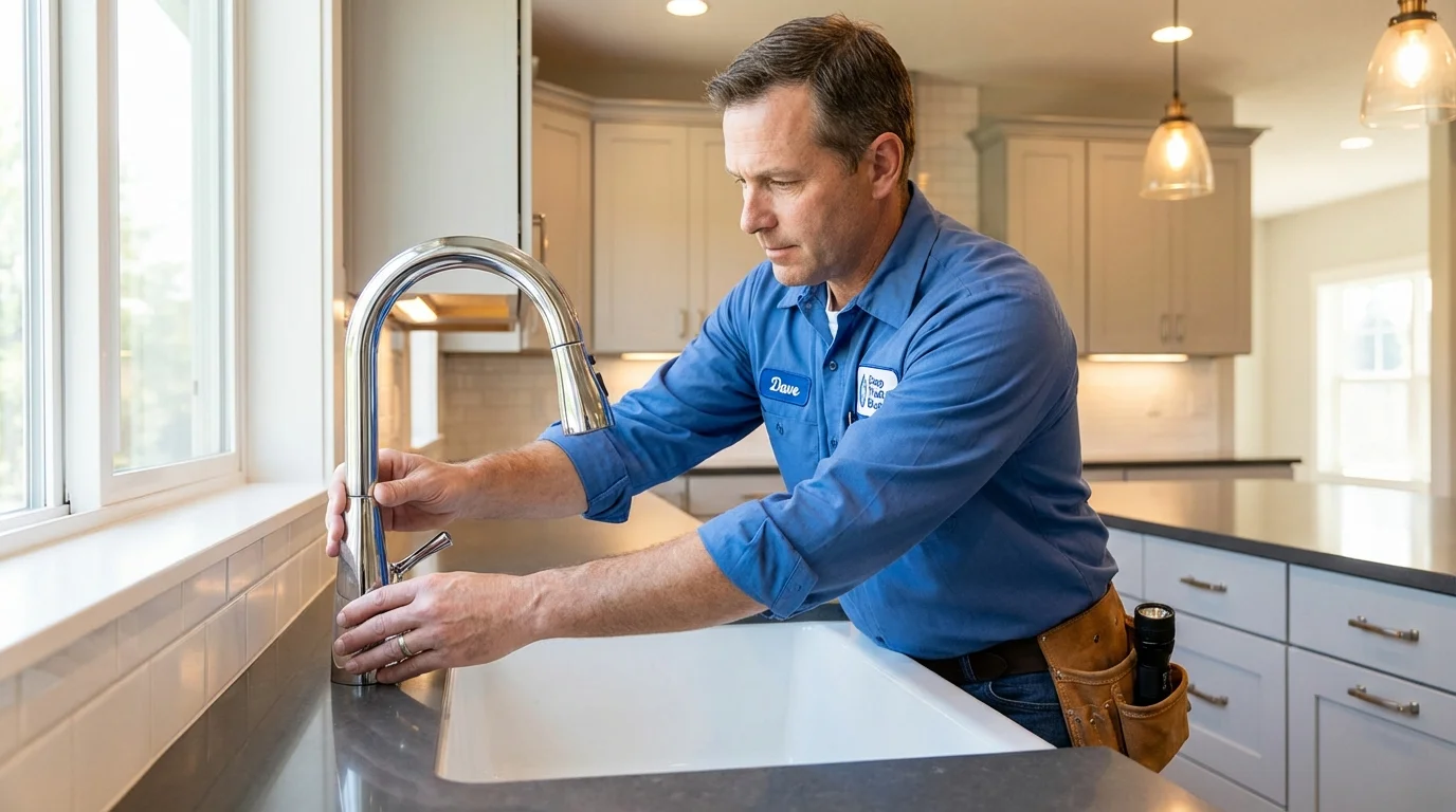 Kitchen faucet installation by Johns Plumbing LLC in Winton